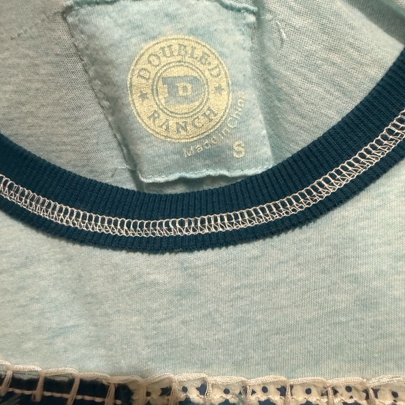 Double D Ranch Light Blue Long Sleeve Flag Tee - Picture 5 of 6